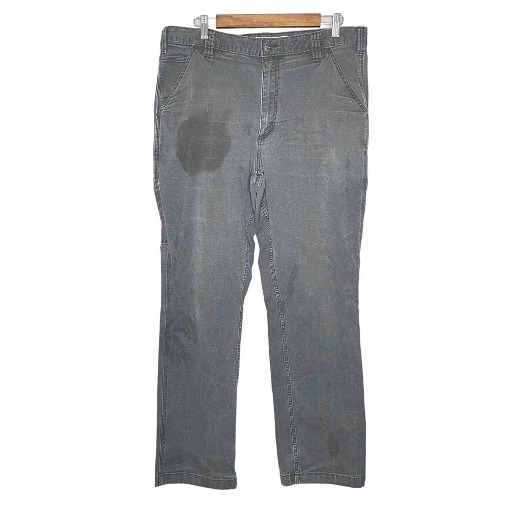 Carhartt 38X34 Mens Black Dark Wash Relaxed Fit Comfort Denim Straight Jeans